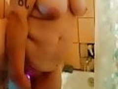 SHOWER Single DILDO GAG And plus PUSSY Make love