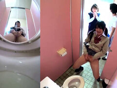peeing asian college girls overflowed toilet with piss FULL