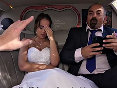 HUNT4K. Horny girl in a wedding dress has fun with her future husband