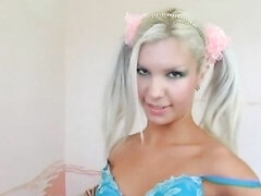 Blondine, Give finger, Gaping, Piercing, Barberet, Mager, Solo, Teenager