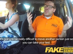 Zara DuRose gets her ginger bush out in a fake driving school POV video