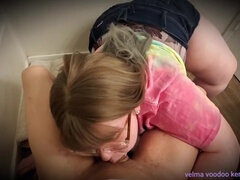 Stor svart kvinne, Kukk suging, Pikk, Briller, Hd, Rødtopp, Ludder, Toalett