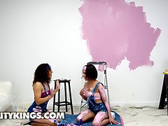 Zerella Sky's Pounding Ryder Rey's Ass & Pouring Paint On The Wall