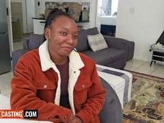 Amateur Black Model Cock-squeezing Slit Screwed Harsh By Fat Man meat In Faux Audition