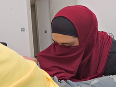 Public Cock Flash! Naive Muslim teen in hijab caught me masturbating in the car in a hospital waiting room