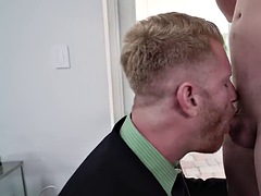 Sub stud ass drilled in bareback threesome by twink and boyfriend