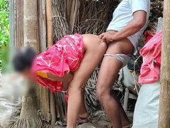 Hot Indian Maid StepMom Fucks Young Guy Outdoor - Doggy Style & 69 - HD Desi Sex