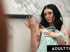 Charlotte Sins Gets Busted Riding Dildo In Shower And Finishes With Roommate's Cock