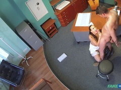 Sexy nurse heals patient with hard office sex