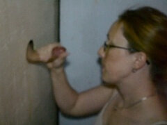 Kinky glory hole blowjob part 2 with hot handjobs and jerking action
