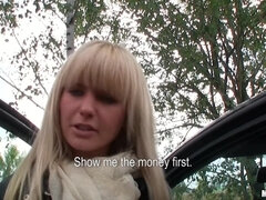 Blondine, Pik sutte, Tjekke, Hårdt, Penge, Udendørs, Pov, Realitet
