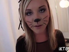 Blondine, Pik sutte, Hårdt, Lille kvinde, Hård sex, Sutte, Teenager, Bryster