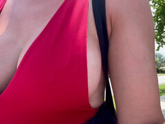 Amaterji, Velike joške, Italijanka, Zrela, Milf, Zunaj, Solo, Joške