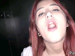 Spanish red-haired guzzle legitimate cumshots in a gloryhole (just the cumshots)