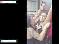 Rachel Starr and Eva Angelina experience the bondage Wheel