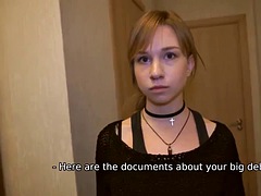 Eva Abel blatantly exploits her pussy to satisfy the creditor