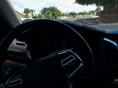 Blasen, Auto, Süss, Schwanz, Flashen, Pov, Öffentlich, Titten