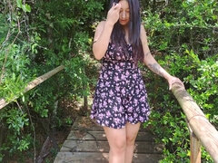 Hiker Interrupts Outdoor Photo Session