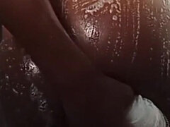 Amateur, Cuarto de baño, Negro, Casero, Realidad, Flaco, Solo