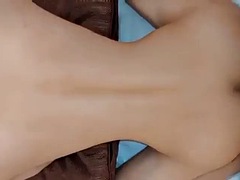 Asian couple hot fuck with big dick, muscle couple, cum 2 times