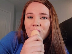 Amatör, Dildo, Grovt språk, Europeisk, Rödhårig, Solo