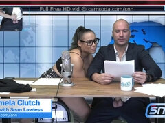 Camsoda Newscaster rails sybian saddle during news