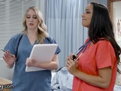 Hot Lesbian Nurses Sofi Ryan & Riley Reynolds Scissoring and Licking Big Tits in Hospital
