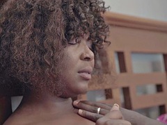 He comes back home with 2 busty african babes