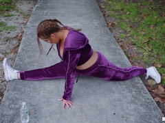 Amatør, Amerikaner, Kukk suging, Brunette, Pikk, Utendørs, Synsvinkel, Dasking