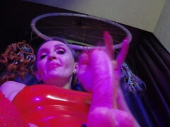 Red Rubber Dominatrix Eva Latex Femdom BDSM Solo Strapon Toys Big Ass Mature Fetish Hot Sexy