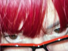 Amateur, Sucer une bite, Couple, Lunettes, Fille latino, Mature, Pov