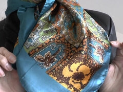 Satin Headscarf Fashion Show, Satin Headscarf and Leather Jacket, JOI Lady Victoria Valente