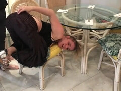 Stepmom stuck under the table - Erin Electra