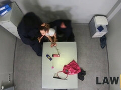 Adelle & her tattooed friend get punished hard for shoplifting a shampoo