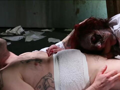 Phoenix Askani giving intense deepthroat bj as a zombie
