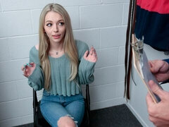 Blondine, Pik sutte, Fanget, Hundestilling, Håndjob, Mager, Stripning, Teenager