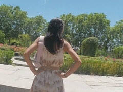 해변, 수음, 밀프, 나체, 야외의, 공개적인, 업스커트