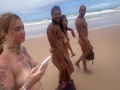 Amatør, Strand, Stor rumpe, Stor kukk, Svart, Brunette, Gruppe, Hd