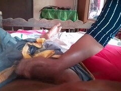 Moster, Avsugning, Par, Handjobb, Hemmafru, Man, Indisk, Massage