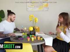 Schoolgirl Violet Reign Gets Hands On With Adonis Breeds - Blowjob & Doggystyle 4K Teen Fuck