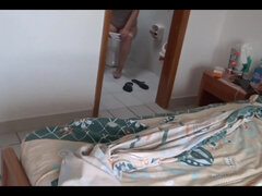 I Record My Stepmom Urinating on the Beach and Washing Her Hairy Pussy