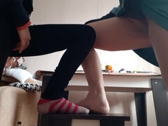 Női, Nagylány, Leszbikus, Maszti, Zoknik