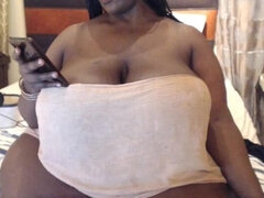 Black SSBBW Getting Pussy Wet with Vibrator