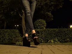 Européenne, Fétiche, Talons, De plein air, Polonais, Public, Transsexuelle, Chaussures