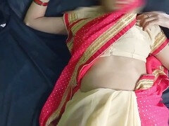 Sexy lady in a pink saree enjoys a hot night of passionate lovemaking