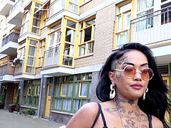 GERMAN SCOUT - dark-skinned LATINA INK INSTAGRAM MODEL BIBI PICKUP TO plow IN AMSTERDAM