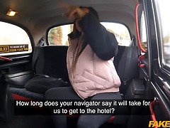 Watch this busty MILF oil up her huge fake tits before taking a wild backseat ride