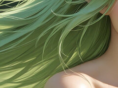 Lustrender Slideshow: Beautiful Nude Elf Woman Flowing Hair Art - Ai Video