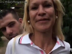 Angelique, a mature with a young body gets fucked outdoors