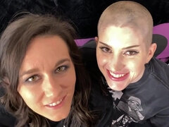 Sinn Sage shares thick throbbing cock with her bald-headed friend